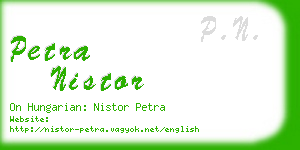 petra nistor business card